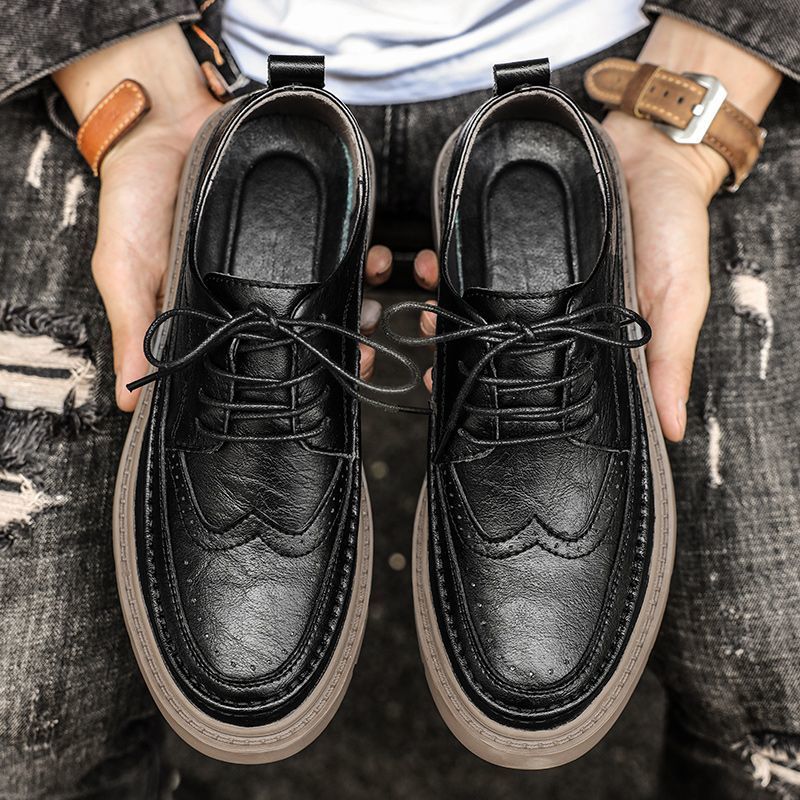 Casual Breathable Versatile And Trendy British Leather Board Shoes - Image 6