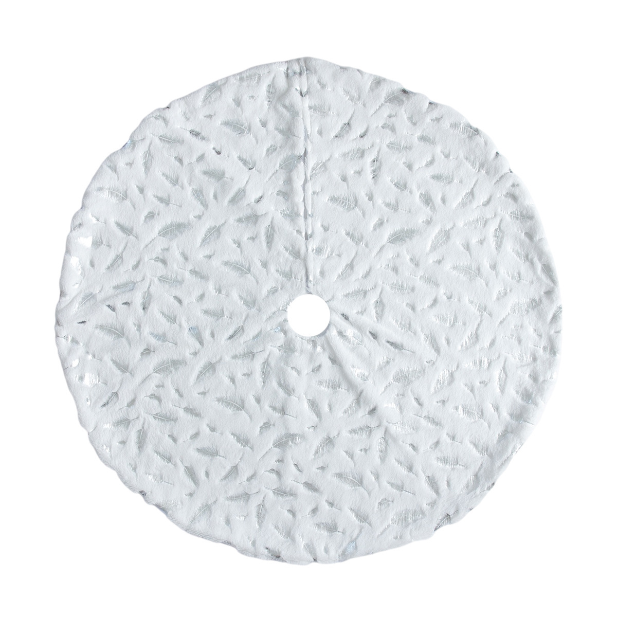 New White Plush Christmas Tree Skirt - Image 6