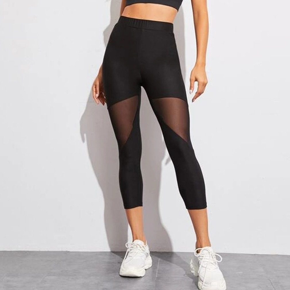 Mesh Stitching Capri Pants Sports Yoga — изображение 2