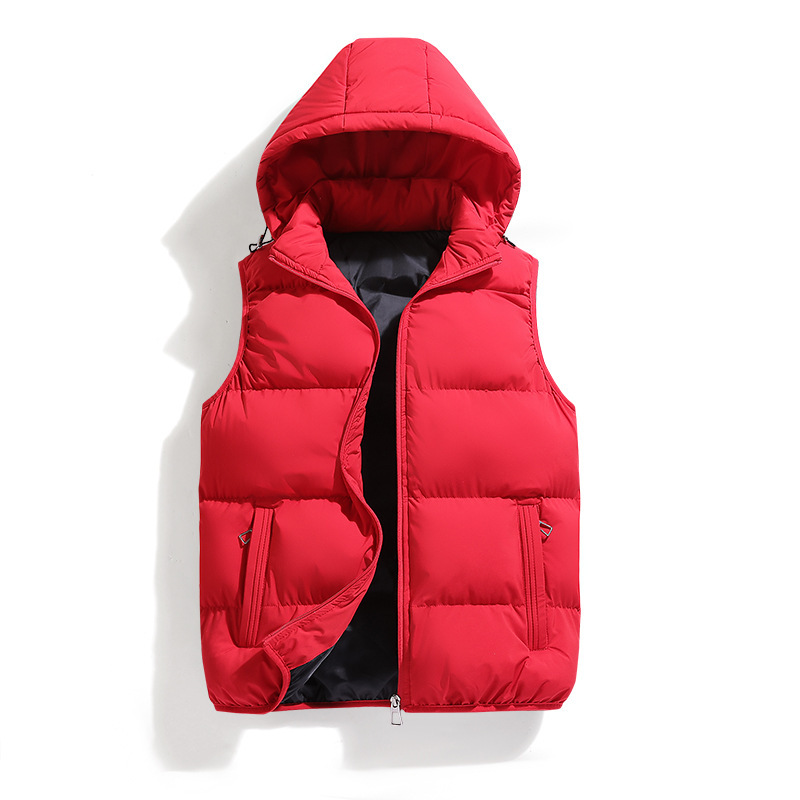 Cotton Casual Detachable Hooded Thickened Thermal Vest - Image 2