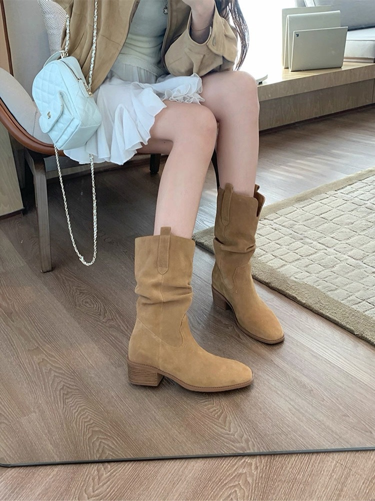 Leather Small Hight Increasing Martin Boots – Bild 5