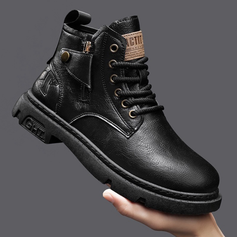 Retro British Style High Cut Martin Boots For Men - Image 6