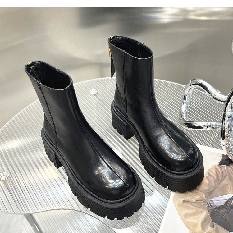 Autumn And Winter Korean Style Thick Bottom Chunky Heel Short Tube Fashion Boots Children - Image 5