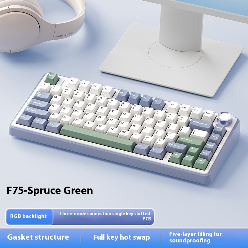 Full-key Hot Plug Wireless Three-mode Bluetooth Keyboard – Bild 7