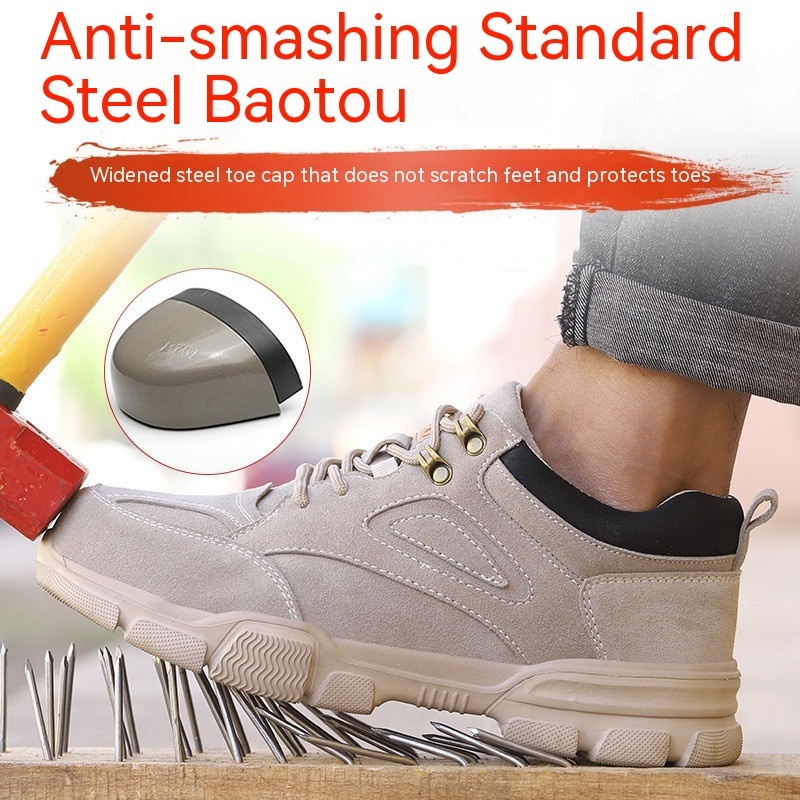 Men's Fashionable Breathable Anti-smashing And Anti-penetration Safety Shoes - Image 4