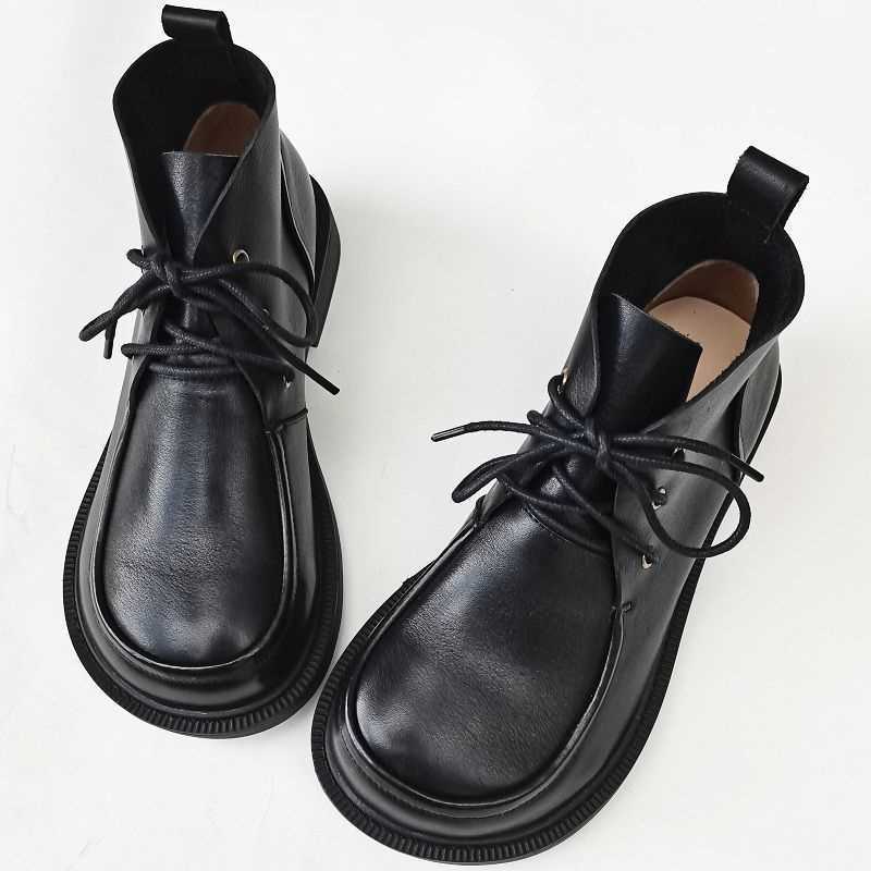 Big Toe Ankle Boots Pure Leather High-top Women's Shoes - Image 5