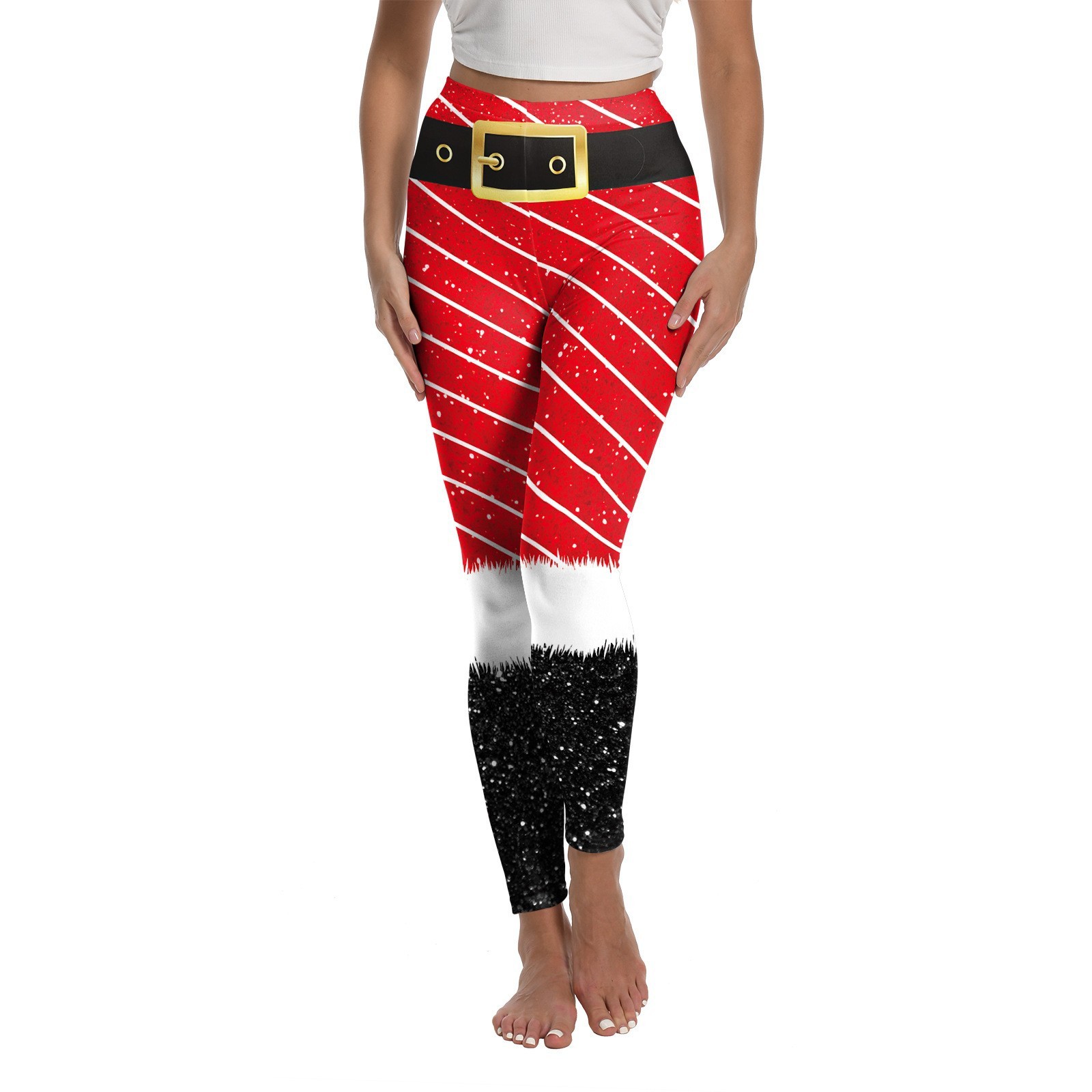 Christmas Female Gym Pants Digital Printing Sports Yoga Pants — изображение 6