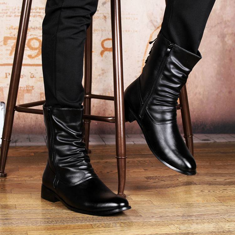 British Fashion Leather Pointed Men's Boots – Bild 9