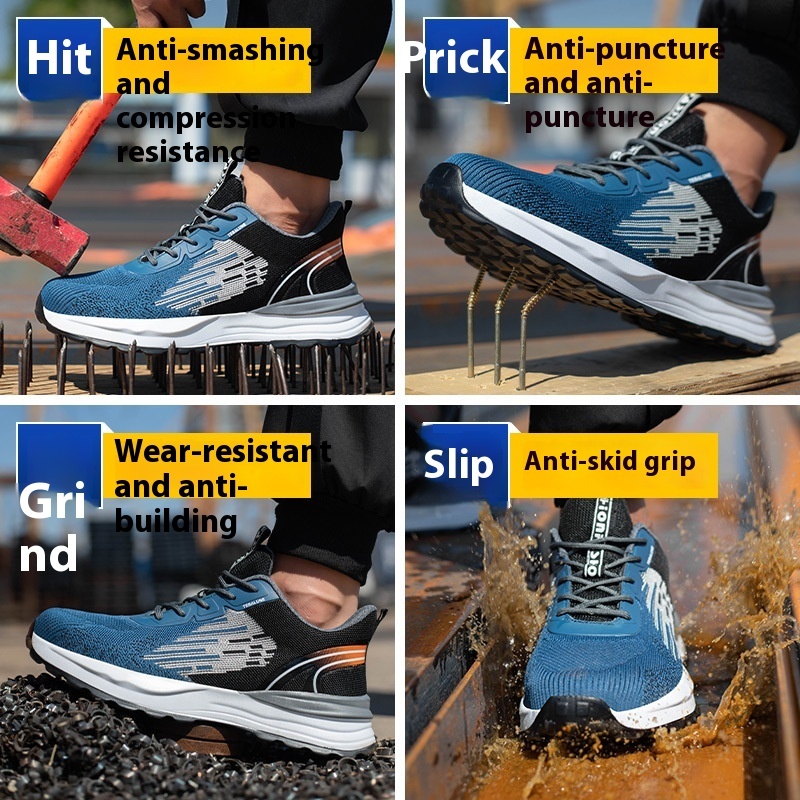 Men's Lightweight Breathable Wear-resistant Non-slip Safety Work Shoes — изображение 5