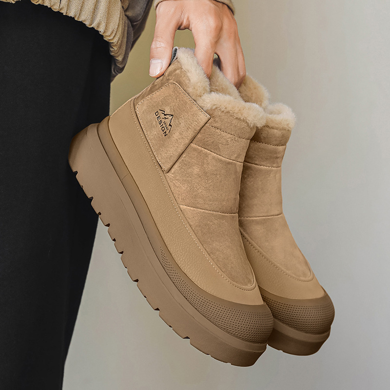 Fleece-lined Thick Casual All-Match Platform Non-slip Snow Boots Trendy Shoes — изображение 3