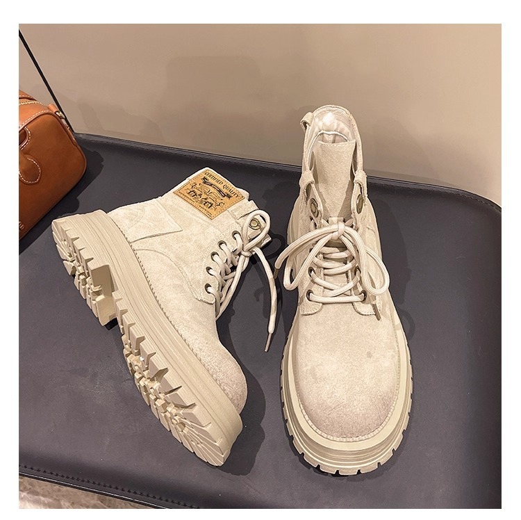 All-matching British Style Western Denim Worker Boots Outdoor Work Clothes Ankle Boots - Image 3