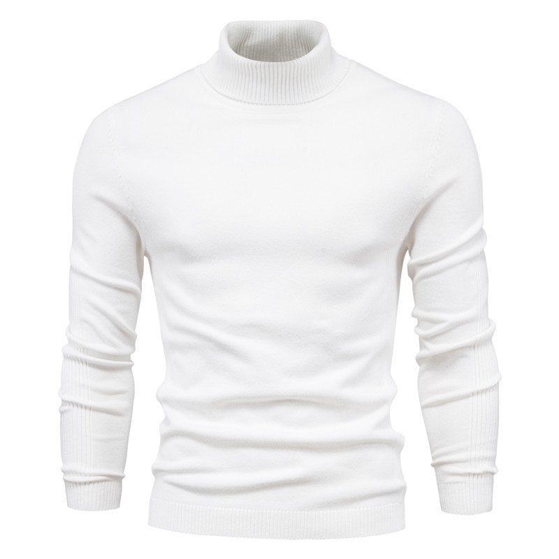 Winter Turtleneck Sweater Fashion Slim Fit Solid Color Pullover Knitted Top Men's Clothing – Bild 5