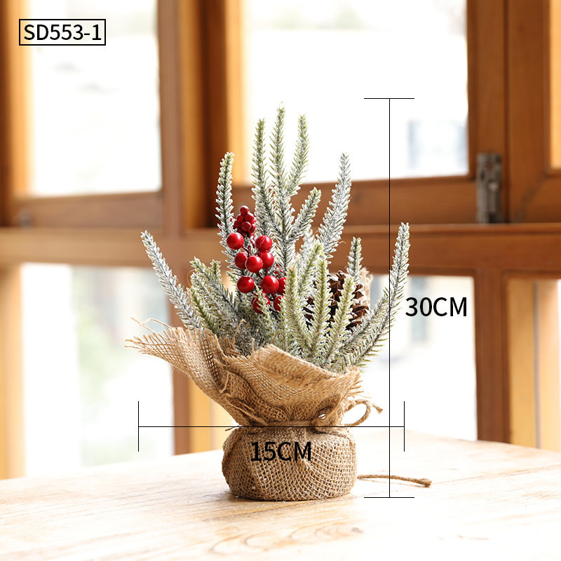 Desktop Christmas Tree Small Mini Ornaments Potted Plants – Bild 3