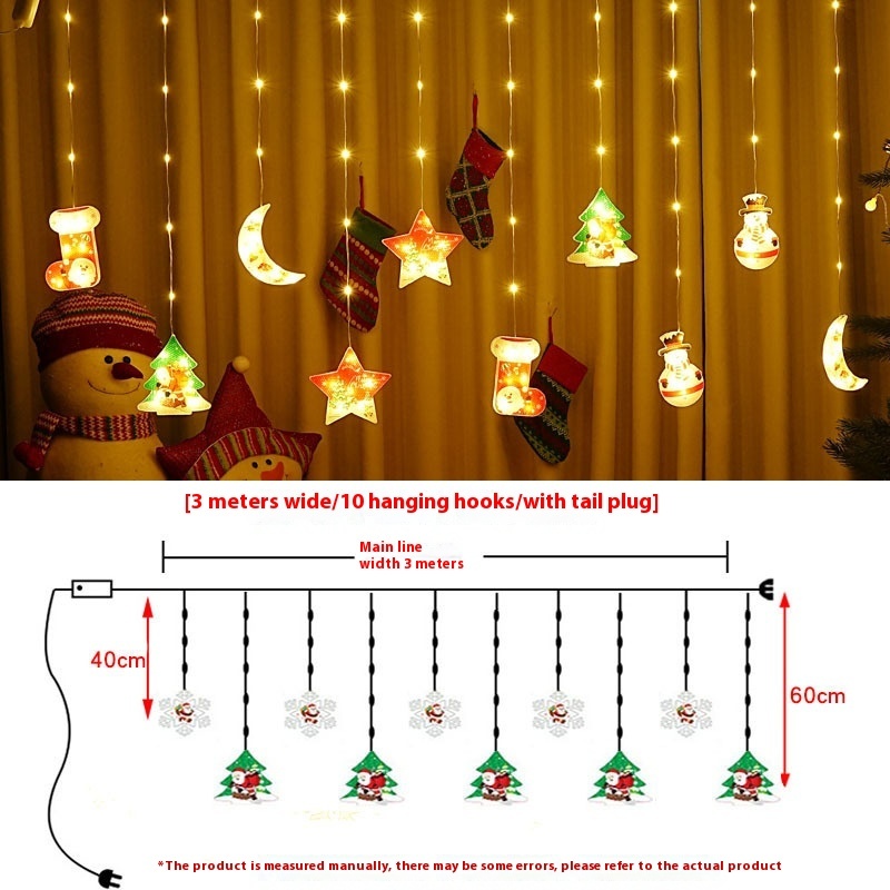 Painted Christmas Curtain Lights Holiday Layout Rubber-covered Wire Ambience Light - Image 3