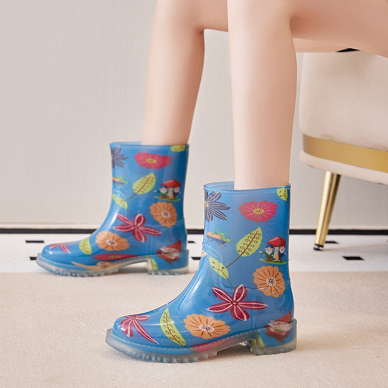 Women's Mid-High Tube Fashion Waterproof Shoes - Image 9
