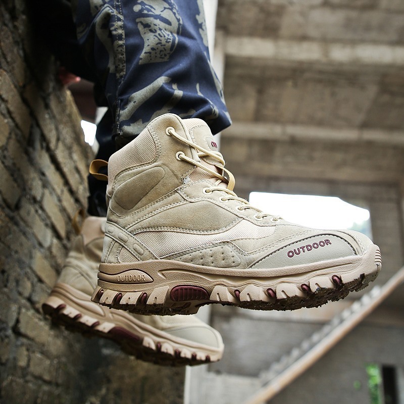 Mountaineering Work Shoes High-Top Lace-Up Mid-Tube Martin Boots