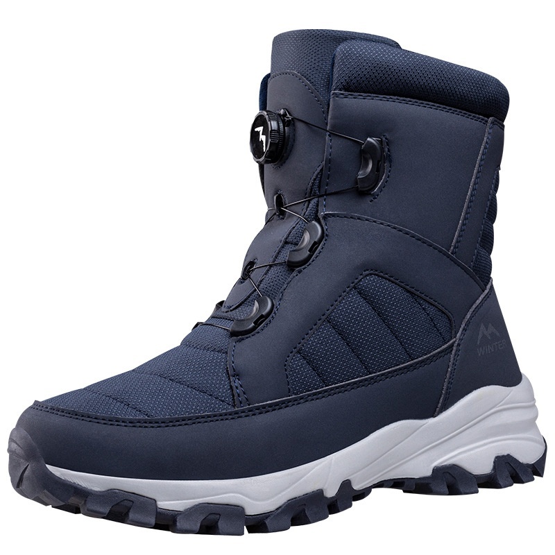 Men's Button Snow Boots Fleece-lined Thickened Women - Image 2