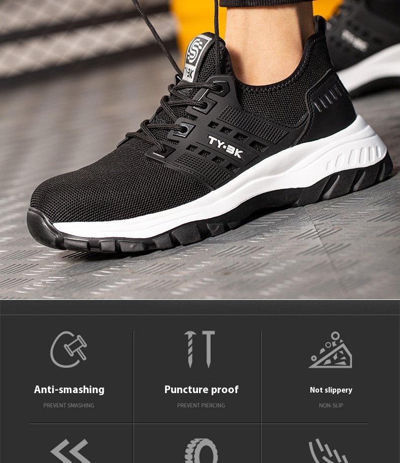 Men's Flyknit Safety Shoes Anti-smashing Breathable - Image 8