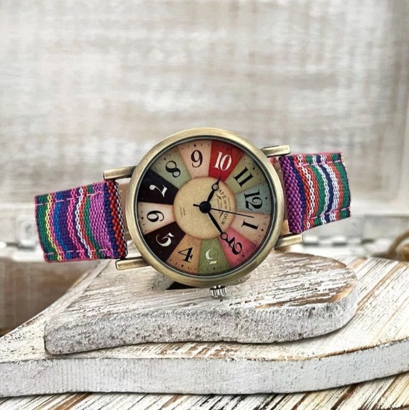 Multicolor Rainbow Pattern Multicolor Dial Ladies Watch - Image 3
