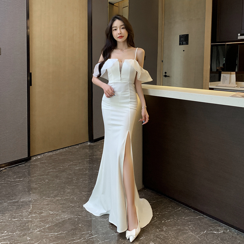 One-neck Low-cut Long Halter Dress — изображение 4