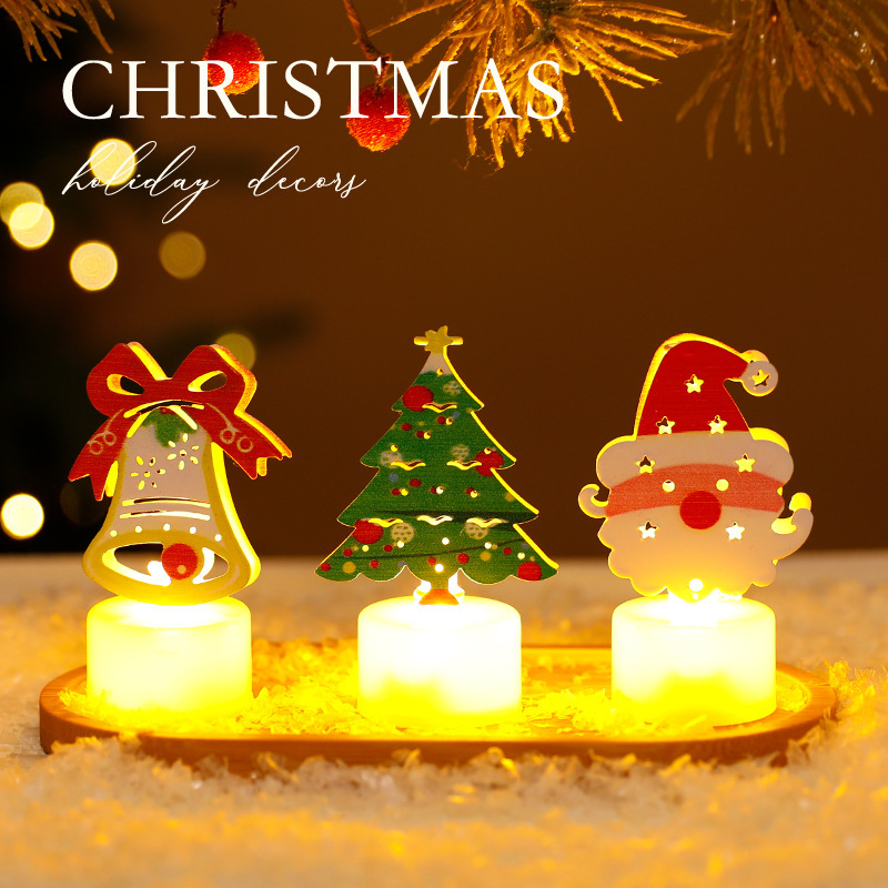 LED Electronic Candle Lights Christmas Trees Santa Claus Snowmen Creative Candles Small Night Lights Home Decorative Ornaments - Image 4