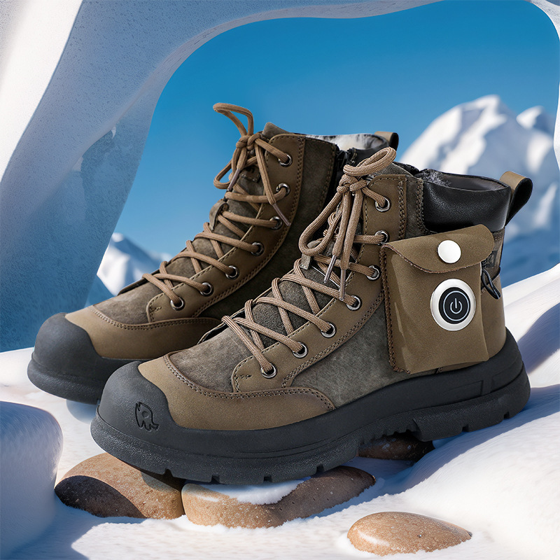 Heating Snow Boots Fleece-lined Thick Non-slip Electric Heating Cotton Shoes — изображение 5