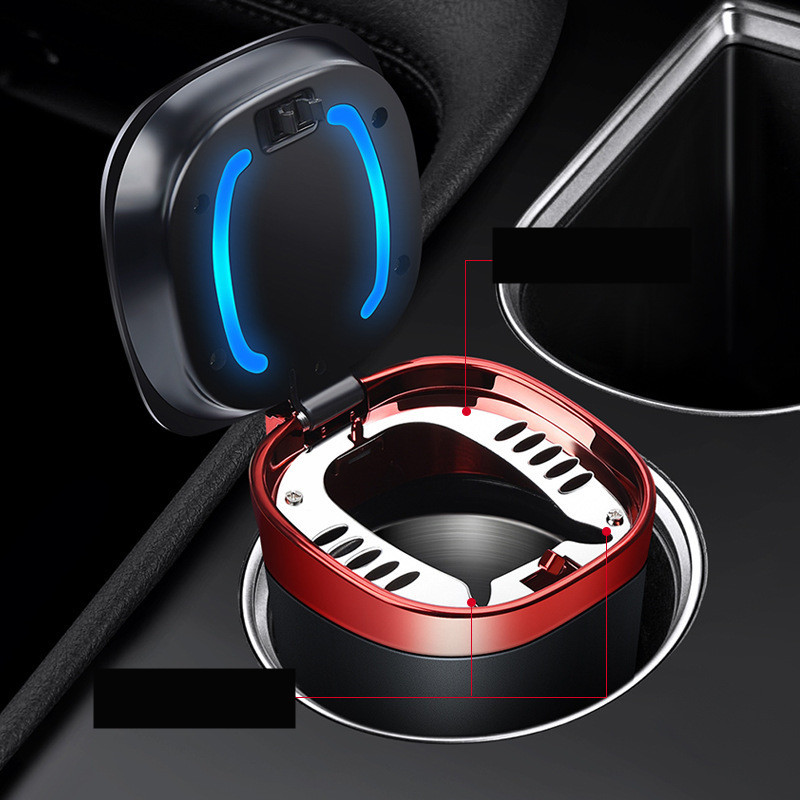 Portable Automatic Lighting Car Metal Ashtray - Image 2