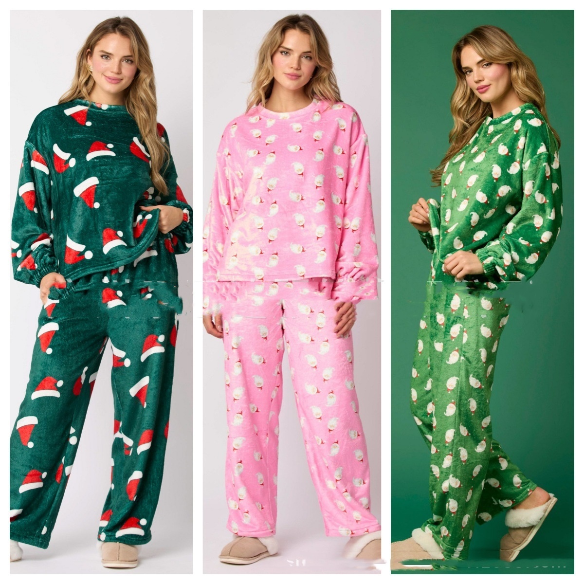 2024 Casual Flannel Pajama Sets For Women 2 Piece Cute Long Sleeve Matching Lounge Shirts Sets Santa Claus Pajamas Homewear - Image 6