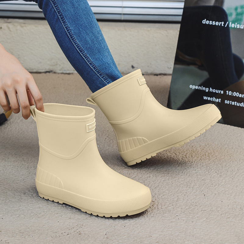 Mid-calf Women's Stylish Water Shoes Outdoor Non-slip Adult Rain Boots — изображение 6