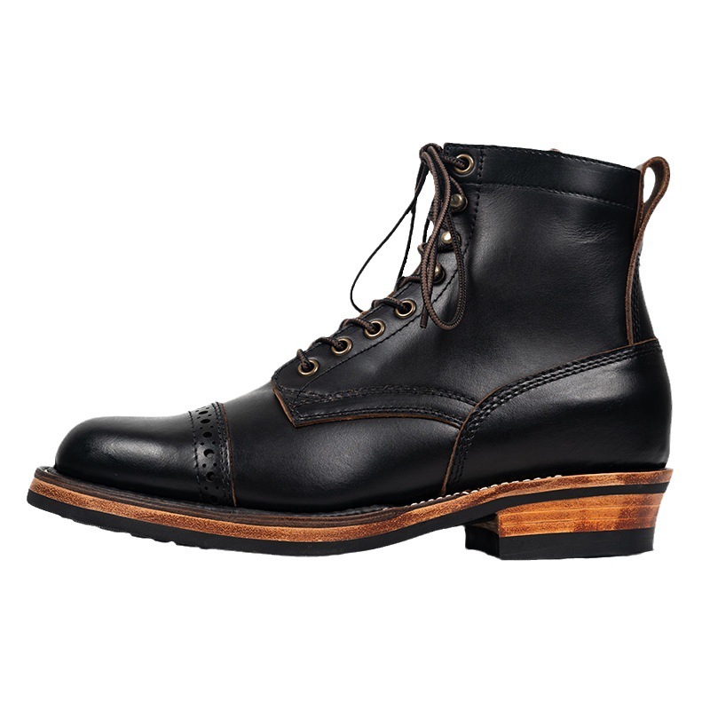 Tooling First Layer Cowhide Fall Winter Men Genuine Leather Boots - Image 6