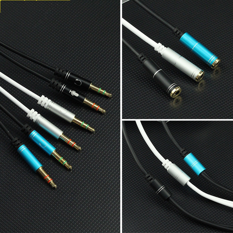 Phone Headset 3.5mm Round Connector To Desktop PC Notebook 2 In 1 Adapter Cable - Image 3