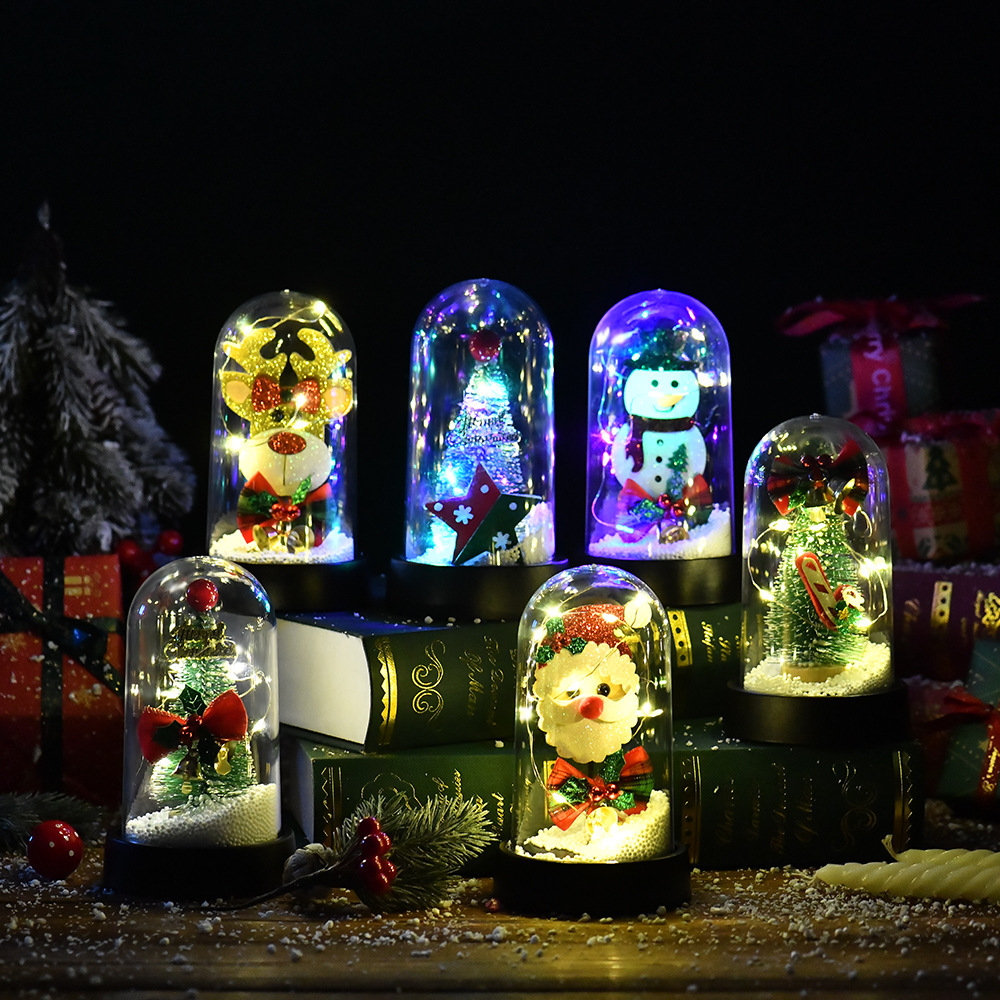 Creative LED Light Light-emitting Christmas Tree Glass Lampshade Flower Decoration Ornaments - Image 3