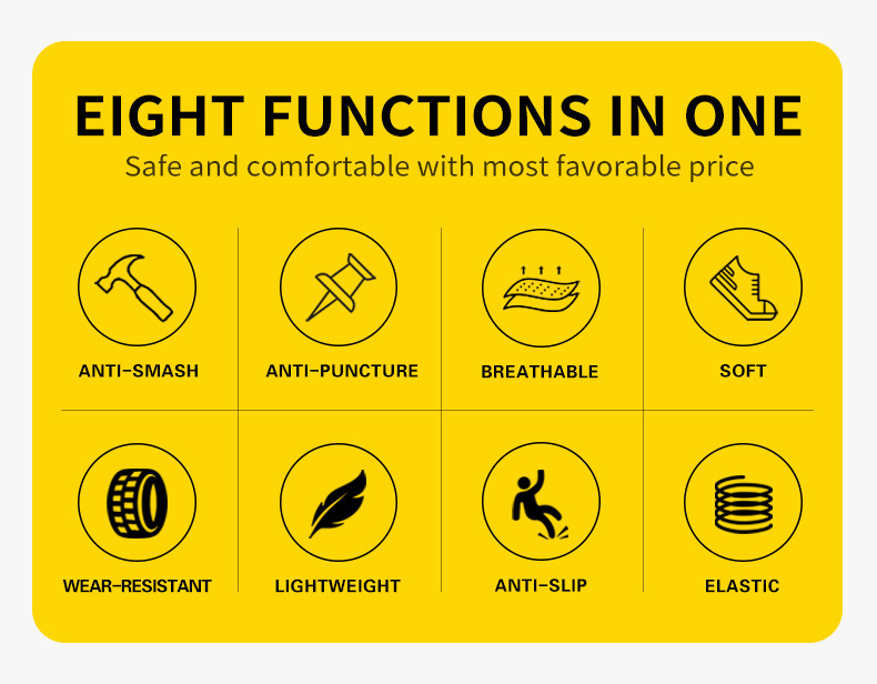 Anti-smashing And Anti-penetration Fly Woven Mesh Cushion Insole Lightweight Breathable And Comfortable Work Safety Shoes — изображение 5