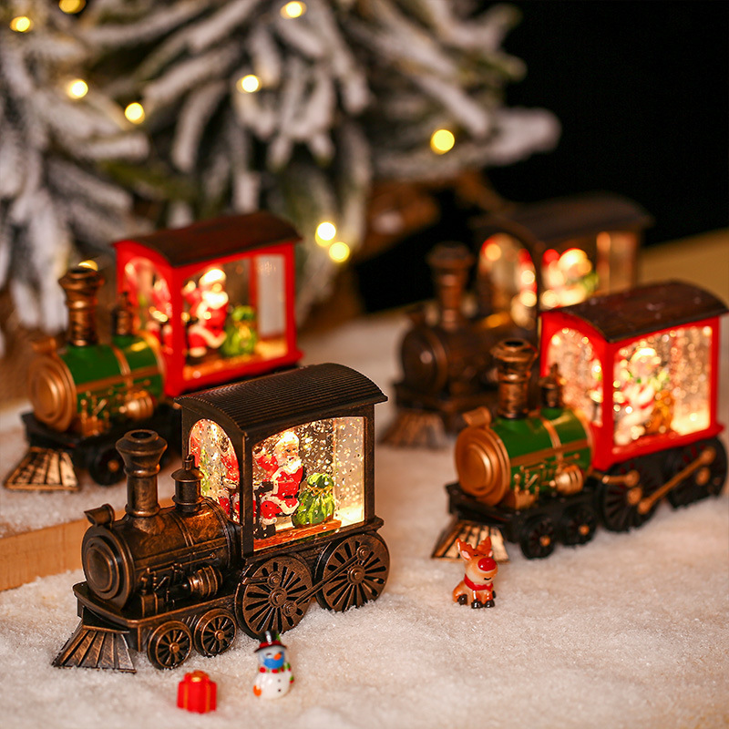 Christmas Train Luminous Interior Water Injection Desktop Decoration