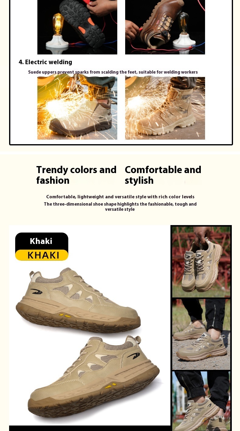 Anti-smashing And Anti-penetration Summer Sweat Absorbing Breathable Work Shoes — изображение 5