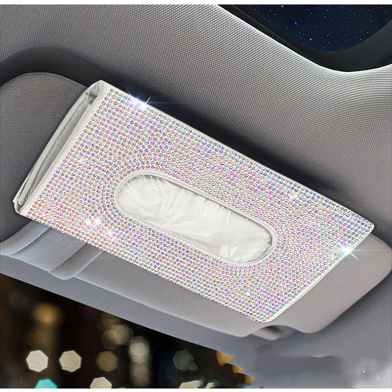 Hanging Car Tissue Box Diamond Creative Decorative Sun Visor - Image 7