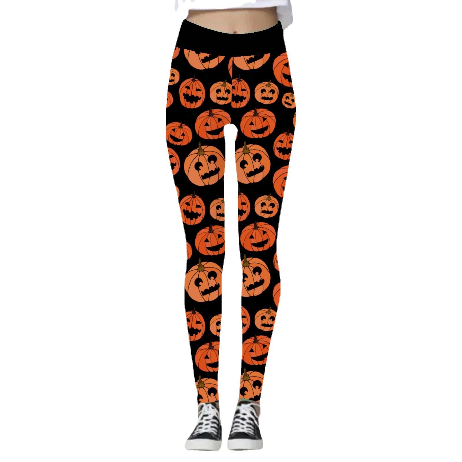 Halloween Women's Yoga Pants Pumpkin Skull