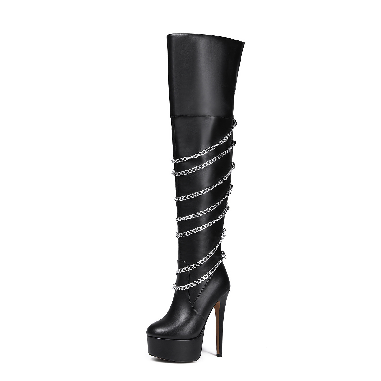 Metal Pointed Hot Girl Below The Knee Knight Boots High Heel — изображение 3