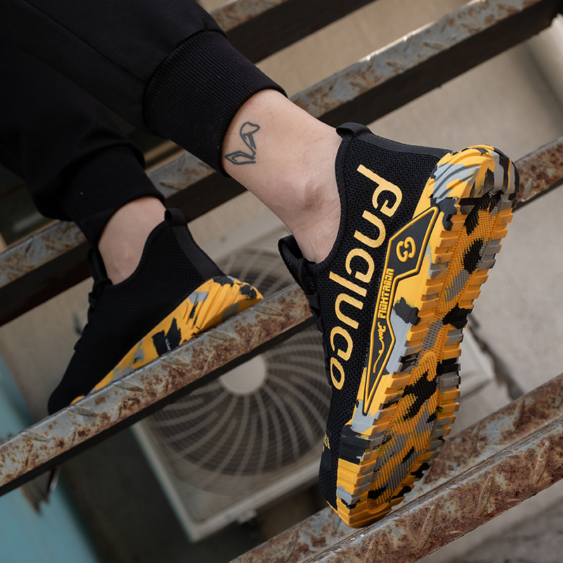 Indestructible Steel Toe Work Shoes For Men Letter Print Puncture Proof Sneakers – Bild 4