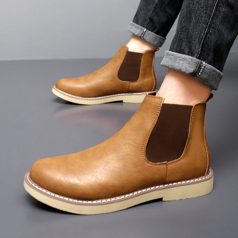 Boots Men's British Style High-top Shoes Martin Boots Retro Middle Top Boots – Bild 8