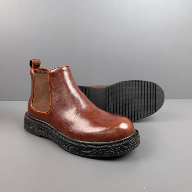 British Retro Round Toe Chelsea Boots Men's Shoes — изображение 2
