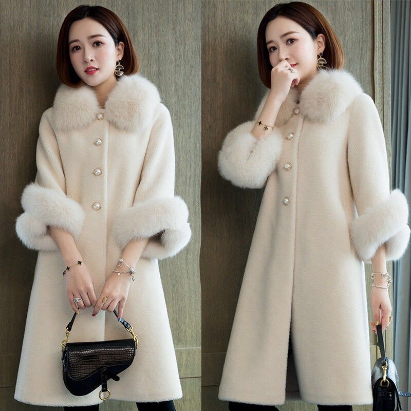 Women's Casual Sheep Shearing Coat Mid-length