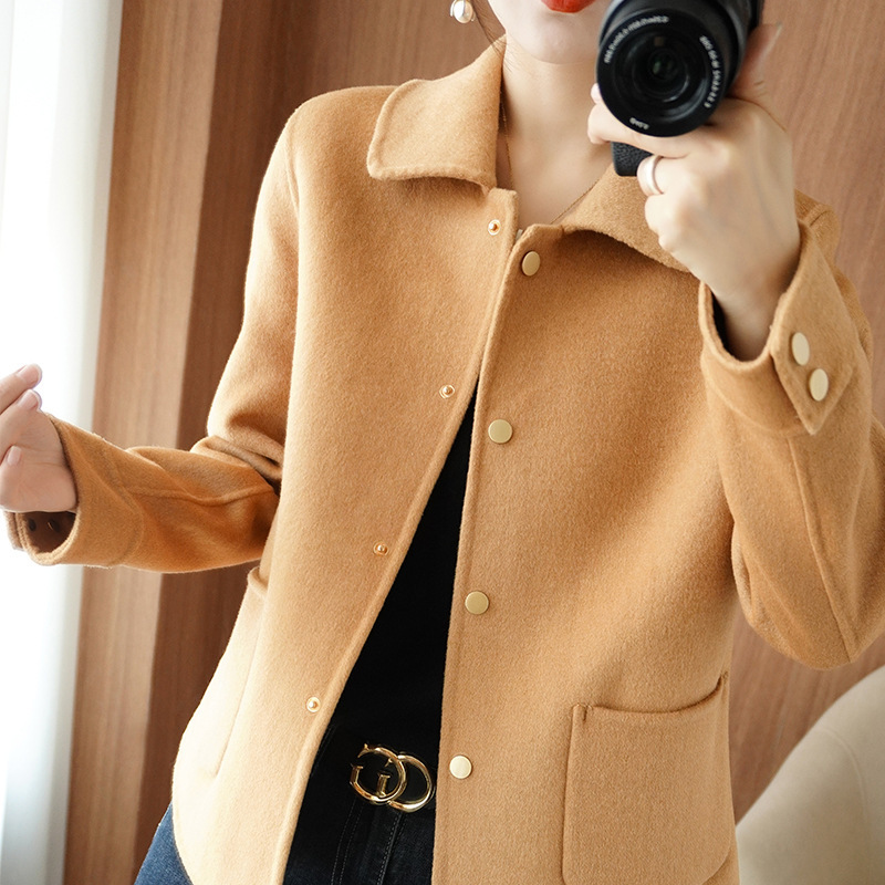 Double-sided Woolen Fallwinter Slim Wool Overcoat - Image 4