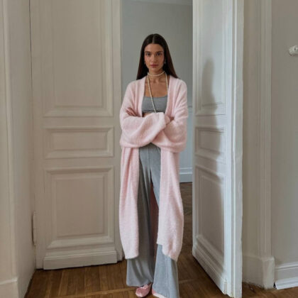 Elegant Soft Knitted Lady's Sweater Cardigan Loose Long Casual All-matching