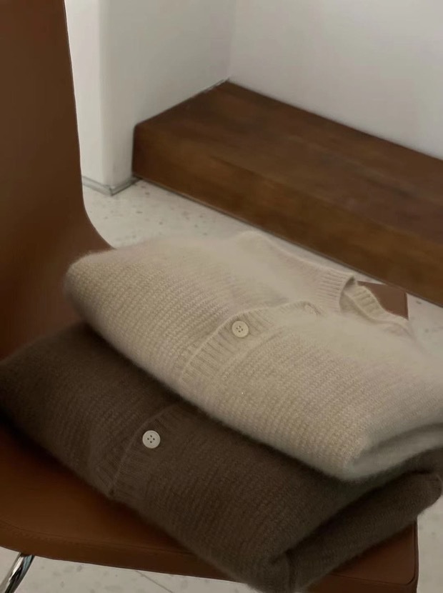 Autumn And Winter Cashmere Cardigan For Women Round Neck Thickened Knitted - Image 5