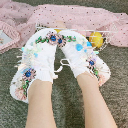 Women's Sports Casual Thick Bottom Elastic Knitted Shoes