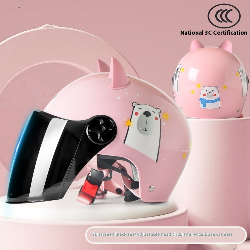 3C Certified Children's Helmet Boys Summer Girls Electric Car - Image 3