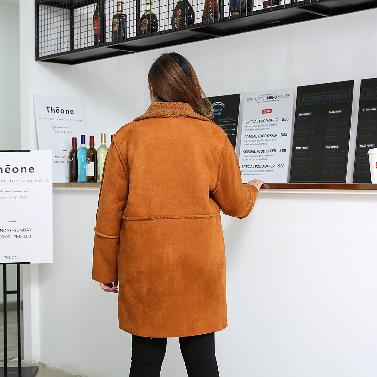 Fattening and Cashmere Coat Loose Medium Length Cotton Padded Clothes — изображение 4