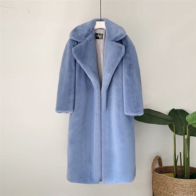 Thick long fur coat faux fur faux fur coat - Image 3