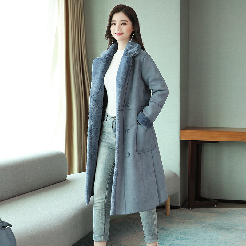 Korean style loose fur coat mid-length deerskin cotton jacket - Image 2